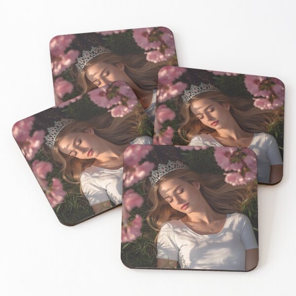 Item preview, Peaceful Slumber – Princess Under Blossoms Illustration designed and sold by Valeree Store.