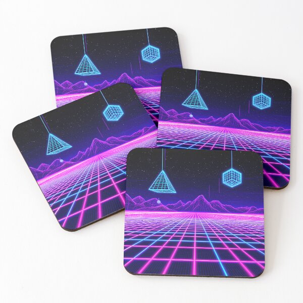 Item preview,  Neon Grid Retro Wireframe 80s 90s Tech Cyber Aesthetic Design designed and sold by GiftsForge.