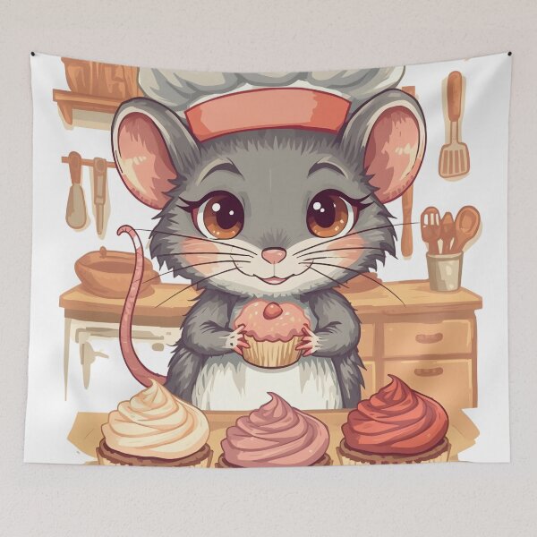 Item preview, Whimsical Baking Mouse – Cute T-Shirt Print designed and sold by Valeree Store.