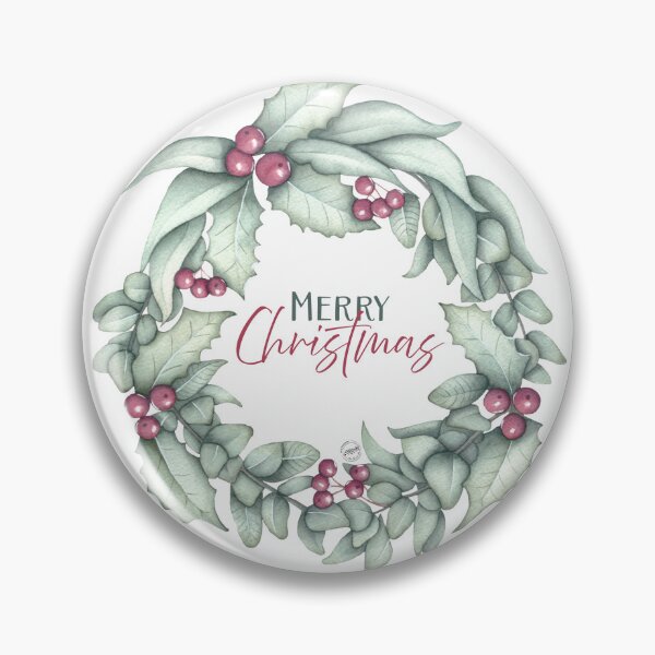 Artikelvorschau, Weihnachtskranz „Frohe Weihnachten“ entworfen und verkauft von CrisGHeer Art &Illustration.