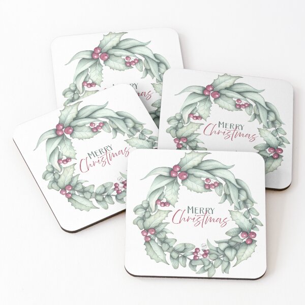 Item preview, Christmas Wreath "Merry Christmas" designed and sold by CrisGHeer Art &Illustration.