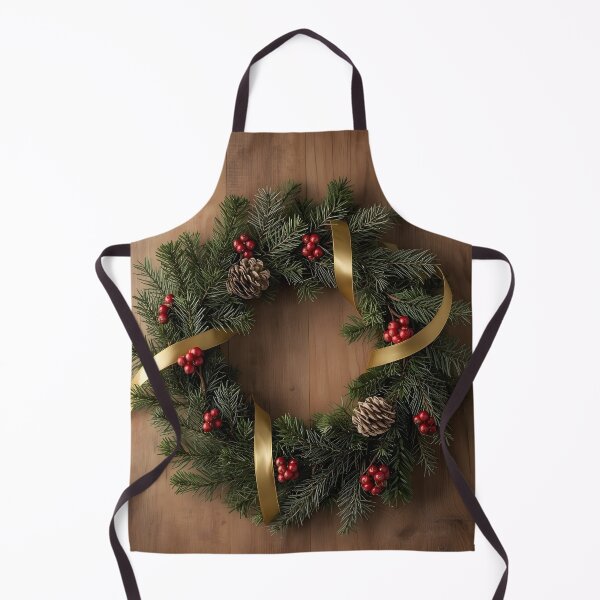 Item preview, Elegant Christmas Wreath – Pine, Red Berries & Gold Ribbon designed and sold by Valeree Store.