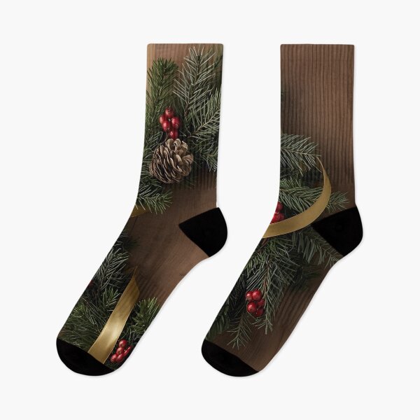 Item preview, Elegant Christmas Wreath – Pine, Red Berries & Gold Ribbon designed and sold by Valeree Store.