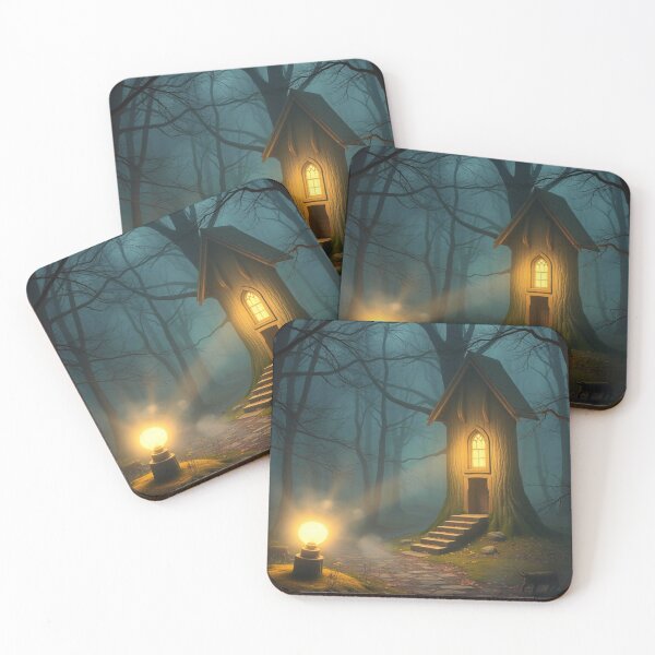 Item preview, Mysterious glowing door in enchanted forest, hidden in the fog, surreal atmosphere full of unknown magic designed and sold by FotoworldEdel.