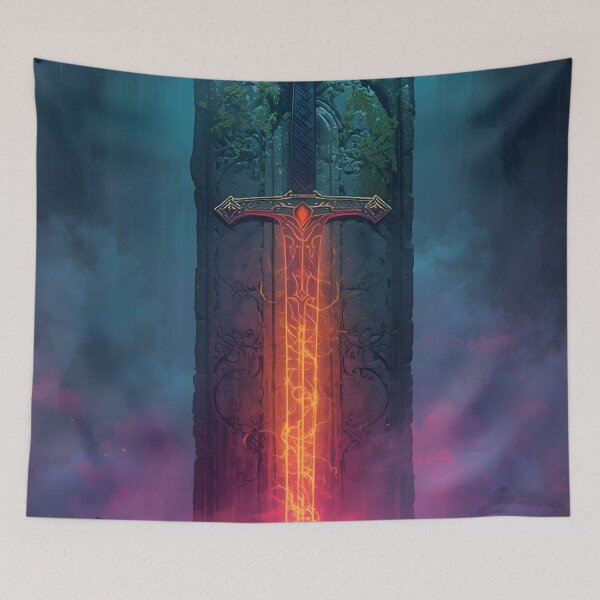 Item preview, Sword of Legends – Glowing Blade in Ancient Stone designed and sold by Valeree Store.