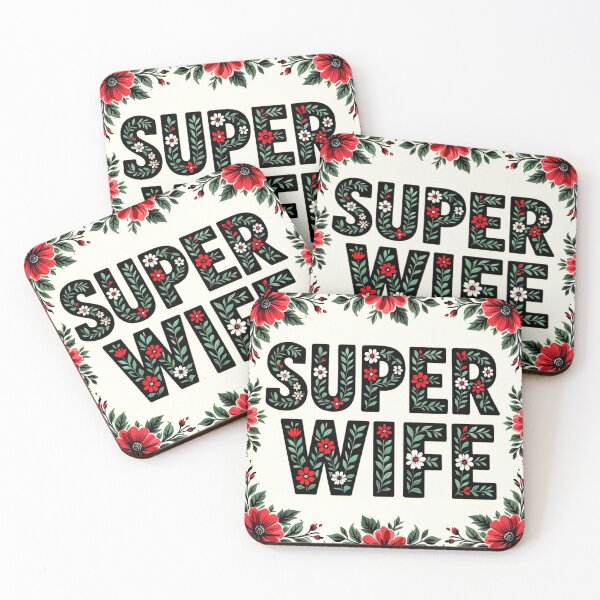 Item preview, super wife floral typography 1 colorful design designed and sold by SmashingDeals.