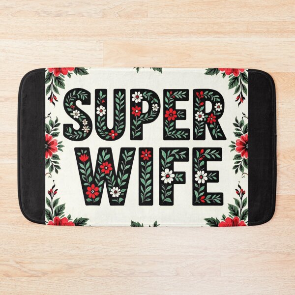 Item preview, super wife floral typography 1 colorful design designed and sold by SmashingDeals.