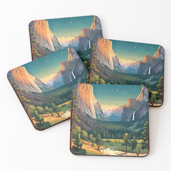 Item preview, Vintage National Park Art | Yosemite WPA Style Landscape designed and sold by Esterlane.