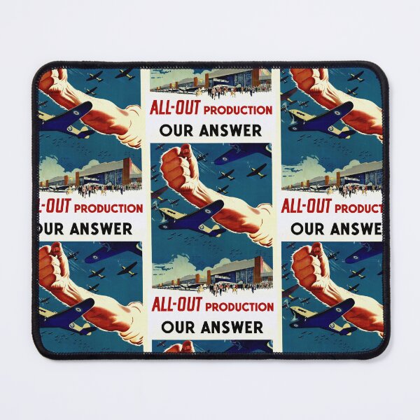 Item preview, WWII Propaganda Poster | Our Answer All-Out Production | Allied Forces Strength & Determination Art Print designed and sold by artofuniverse.