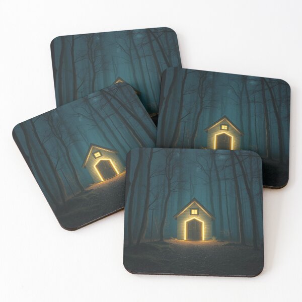 Item preview, Mysterious glowing door in enchanted forest, hidden in the fog, surreal atmosphere full of unknown magic designed and sold by FotoworldEdel.