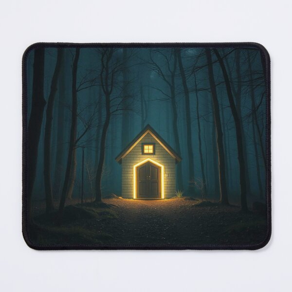 Item preview, Mysterious glowing door in enchanted forest, hidden in the fog, surreal atmosphere full of unknown magic designed and sold by FotoworldEdel.