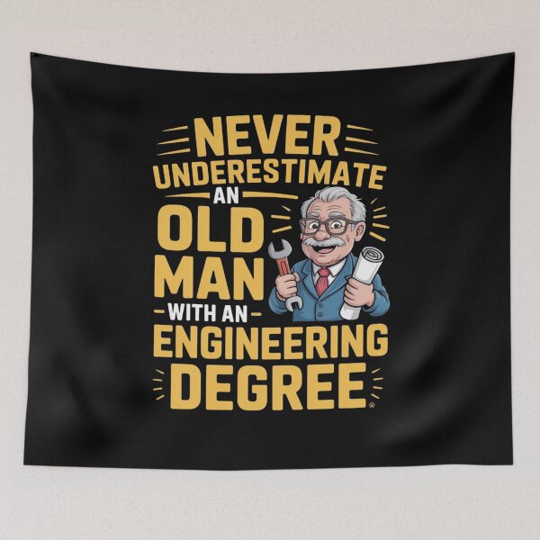 Item preview, Never Underestimate An Old Man With An Engineering Degree designed and sold by Mateusz Majcherek.