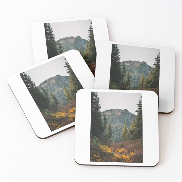 Item preview, Distant Mountain Through the Trees Grey Sky Photographic Print designed and sold by Mother-Nature65.