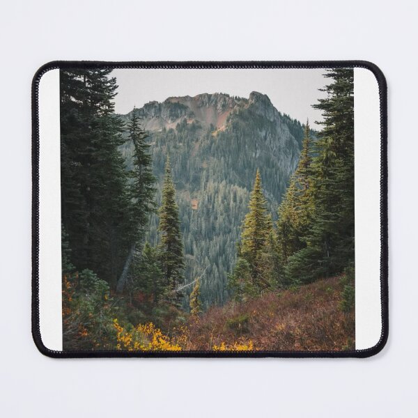 Item preview, Distant Mountain Through the Trees Grey Sky Photographic Print designed and sold by Mother-Nature65.