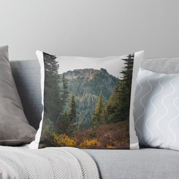 Item preview, Distant Mountain Through the Trees Grey Sky Photographic Print designed and sold by Mother-Nature65.