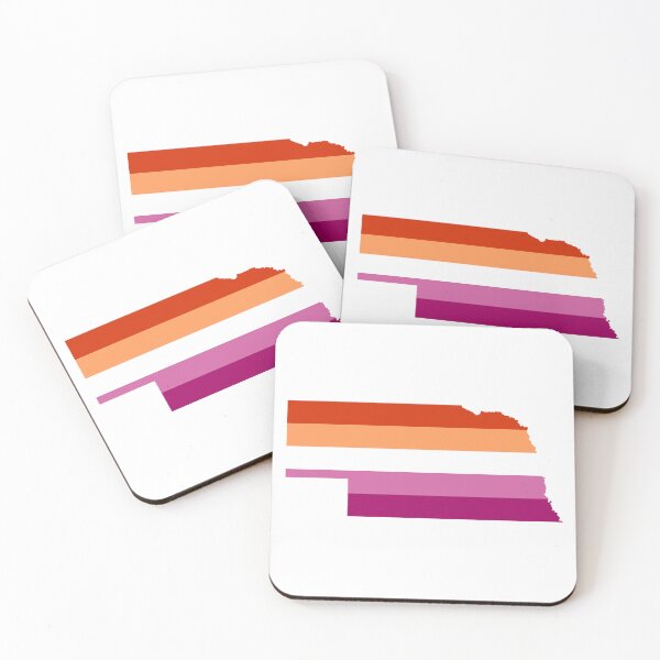 Item preview, Nebraska LGBT Lesbian Pride Flag State Outline designed and sold by artshlyn.