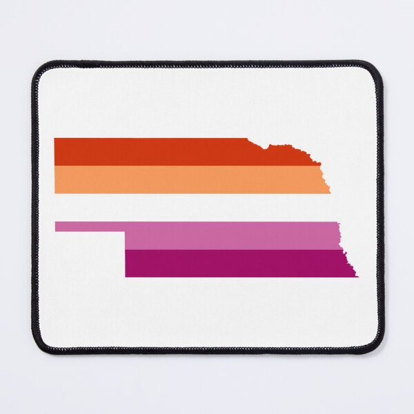 Item preview, Nebraska LGBT Lesbian Pride Flag State Outline designed and sold by artshlyn.