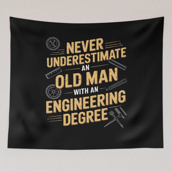 Item preview, Never Underestimate An Old Man With An Engineering Degree designed and sold by Mateusz Majcherek.