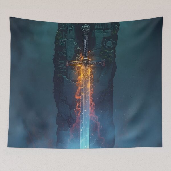 Item preview, Epic Stone Sword – Magical Fog Illustration designed and sold by Valeree Store.