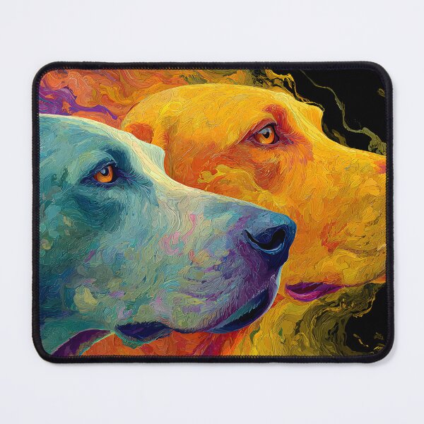 Item preview, Vibrant Duo of Dogs in Swirling Abstract Colors designed and sold by daila70.