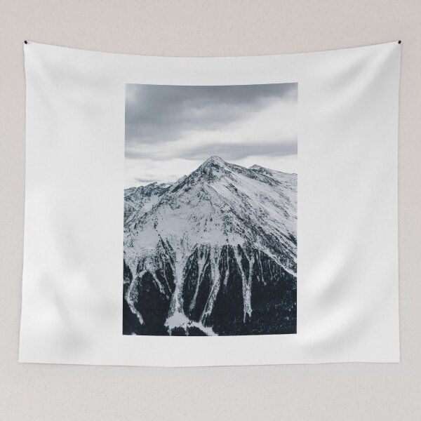 Item preview, Snow Mountain Range Cloudy Sky Photographic Print designed and sold by Mother-Nature65.