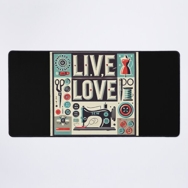 Artikelvorschau, Live Love Sew Nähclub-Poster entworfen und verkauft von Galskap.