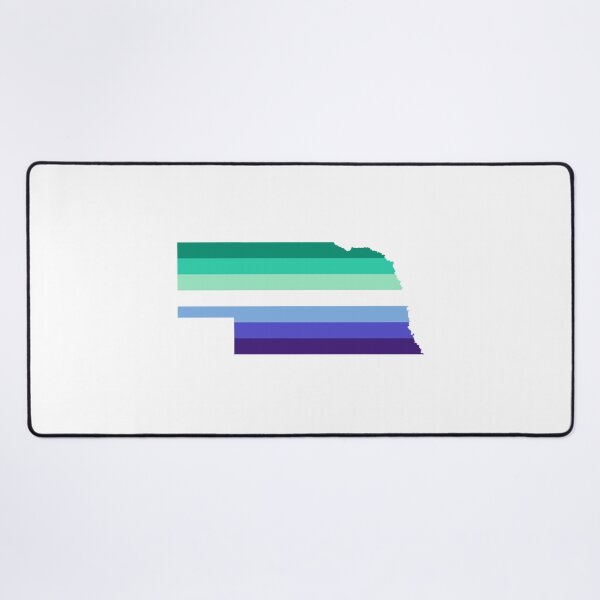 Item preview, Nebraska LGBT Mlm Pride Flag State Outline designed and sold by artshlyn.