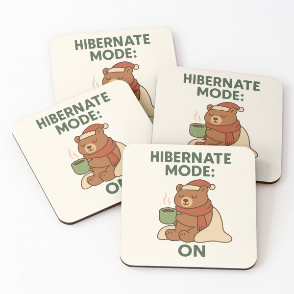 Item preview, Hibernate Mode: ON – Cozy Winter Bear Illustration designed and sold by Ombrya.