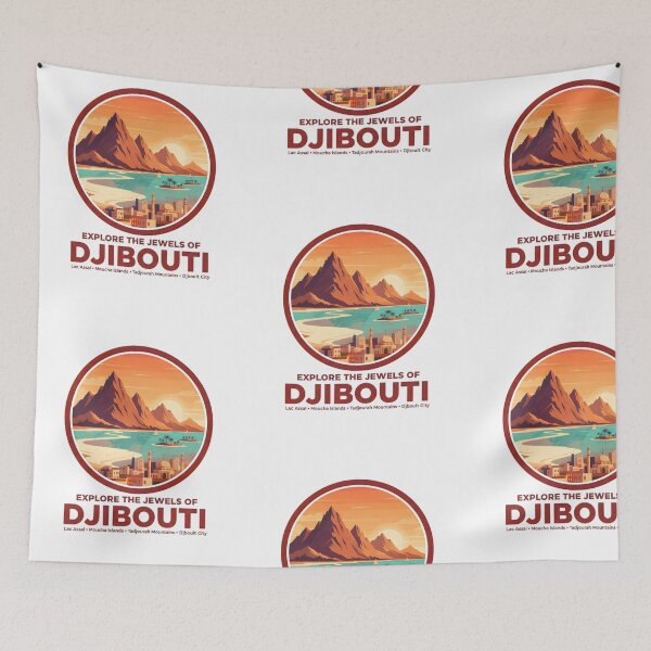 Item preview, Lac Assal Moucha Tadjourah Djibouti City Vintage Travel Art designed and sold by DjibProp.