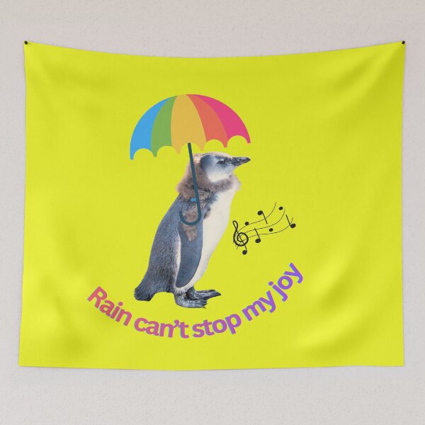 Item preview, Rain can't stop my joy – Cute penguin with umbrella | Cheerful animal design designed and sold by Katja LebenFreude.