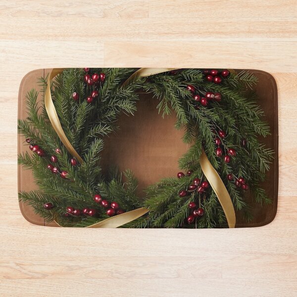 Item preview, Rustic Holiday Wreath – Classic Christmas Decor Illustration designed and sold by Valeree Store.