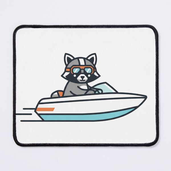 Item preview, Speedboat Raccoon Adventure – Cartoon Animal Fun designed and sold by Dogandesighn.