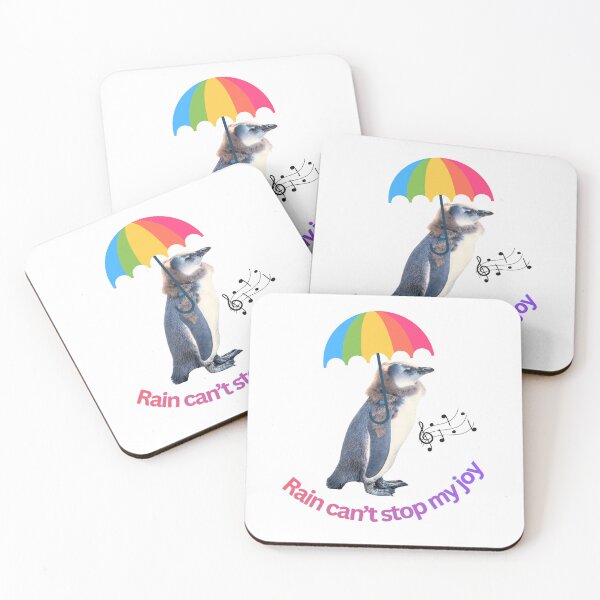Item preview, Rain can't stop my joy – Cute penguin with umbrella | Cheerful animal design designed and sold by Katja LebenFreude.