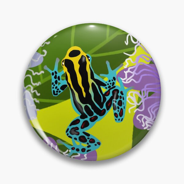 Item preview, Pretty Poisons: Passionflowers and Poison Dart Frogs on Acid Yellow designed and sold by Brittany Lane Allen.