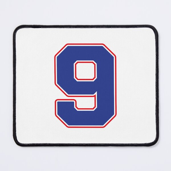 Item preview, Jersey Number 9 / Player Shirt Number Nine (Blue with Red Outline) designed and sold by STUDIO-72.