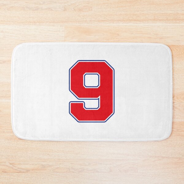 Item preview, Jersey Number 9 / Player Shirt Number Nine (Red with Blue Outline) designed and sold by STUDIO-72.