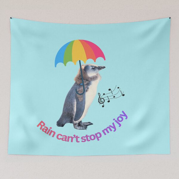 Item preview, Rain can't stop my joy – Cute penguin with umbrella | Cheerful animal design designed and sold by Katja LebenFreude.