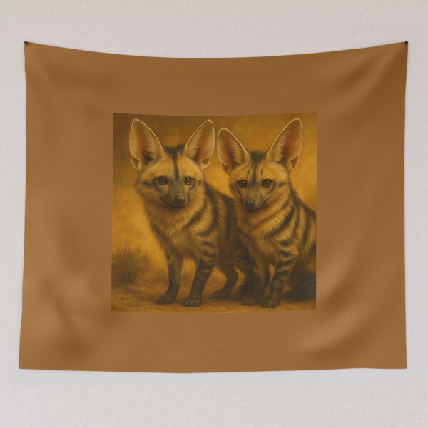 Item preview, Aardwolf Pair – Realistic African Wildlife Portrait designed and sold by GeoWild Designs.