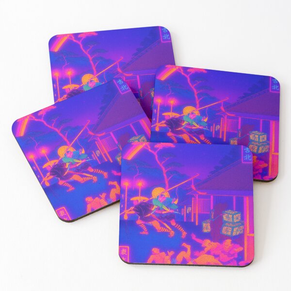 Item preview, Neon Cave Waves: Divers of Enoshima at Dusk designed and sold by Neo-Ukiyo-Wave.