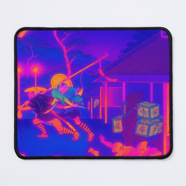 Item preview, Neon Cave Waves: Divers of Enoshima at Dusk designed and sold by Neo-Ukiyo-Wave.
