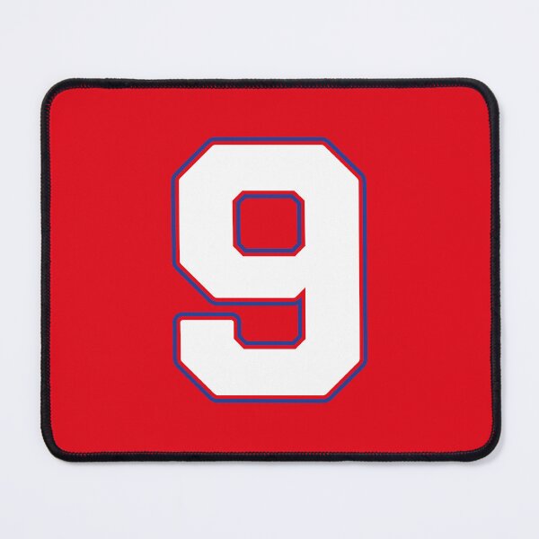 Item preview, Jersey Number 9 / Player Shirt Number Nine (White with Blue Outline) designed and sold by STUDIO-72.