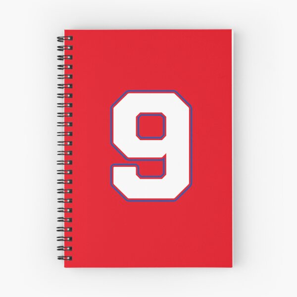 Item preview, Jersey Number 9 / Player Shirt Number Nine (White with Blue Outline) designed and sold by STUDIO-72.