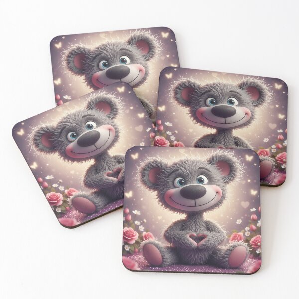 Item preview, Cute Teddy Bear Heart Hands – Adorable Cartoon Bear Love Art designed and sold by Pixel Pout.