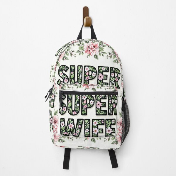 Item preview, super wife floral typography 2 colorful design designed and sold by SmashingDeals.