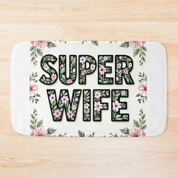 Item preview, super wife floral typography 2 colorful design designed and sold by SmashingDeals.