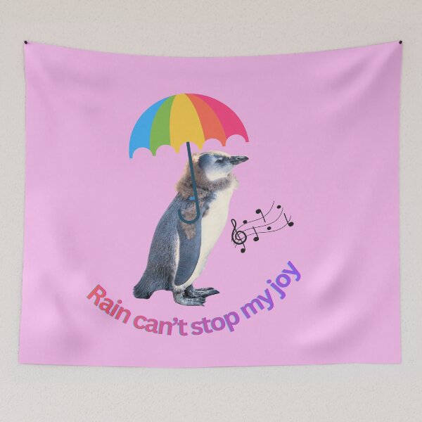 Item preview, Rain can't stop my joy – Cute penguin with umbrella | Cheerful animal design designed and sold by Katja LebenFreude.