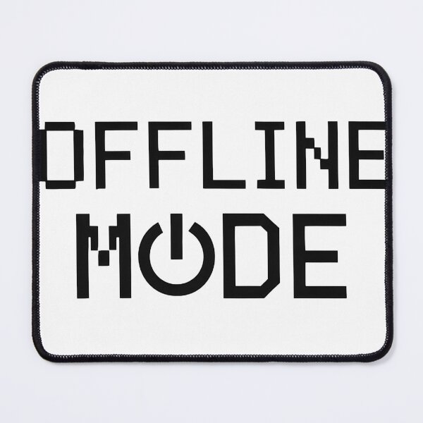 Item preview, Offline Mode – Bold Tech Typography with Power Symbol, Minimalist Digital Disconnect Design designed and sold by Geafixy.