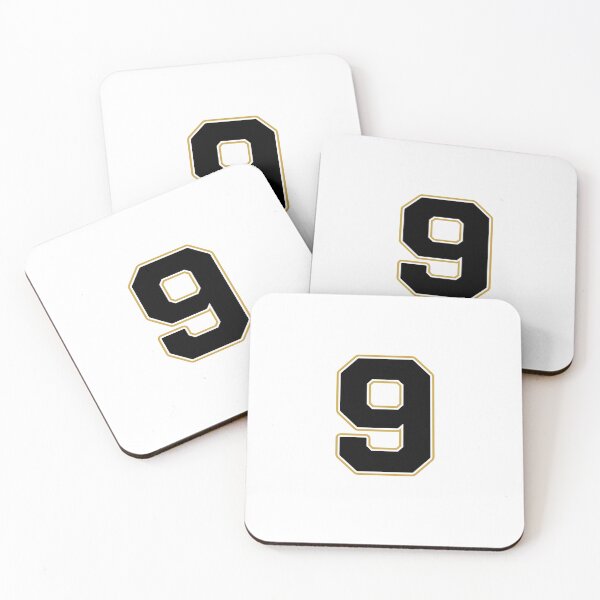 Item preview, Jersey Number 9 / Player Shirt Number Nine (Black with Gold Outline) designed and sold by STUDIO-72.