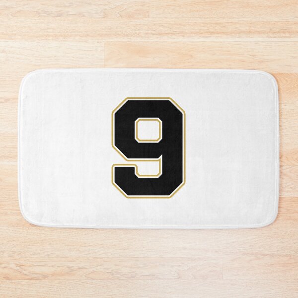 Item preview, Jersey Number 9 / Player Shirt Number Nine (Black with Gold Outline) designed and sold by STUDIO-72.