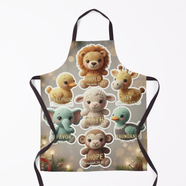 Item preview, Knitted Baby Animals Vision Board – Faith, Joy & Gratitude Scripture Stickers designed and sold by vineartstudio.
